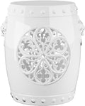 White Drum Design Faux Ceramic Garden Stool