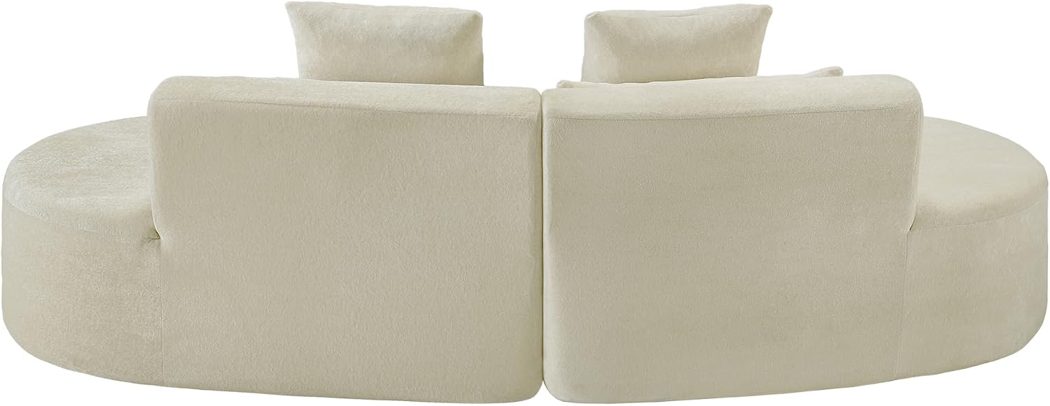 Cream Chenille Curved Cloud Modular Sectional Sofa