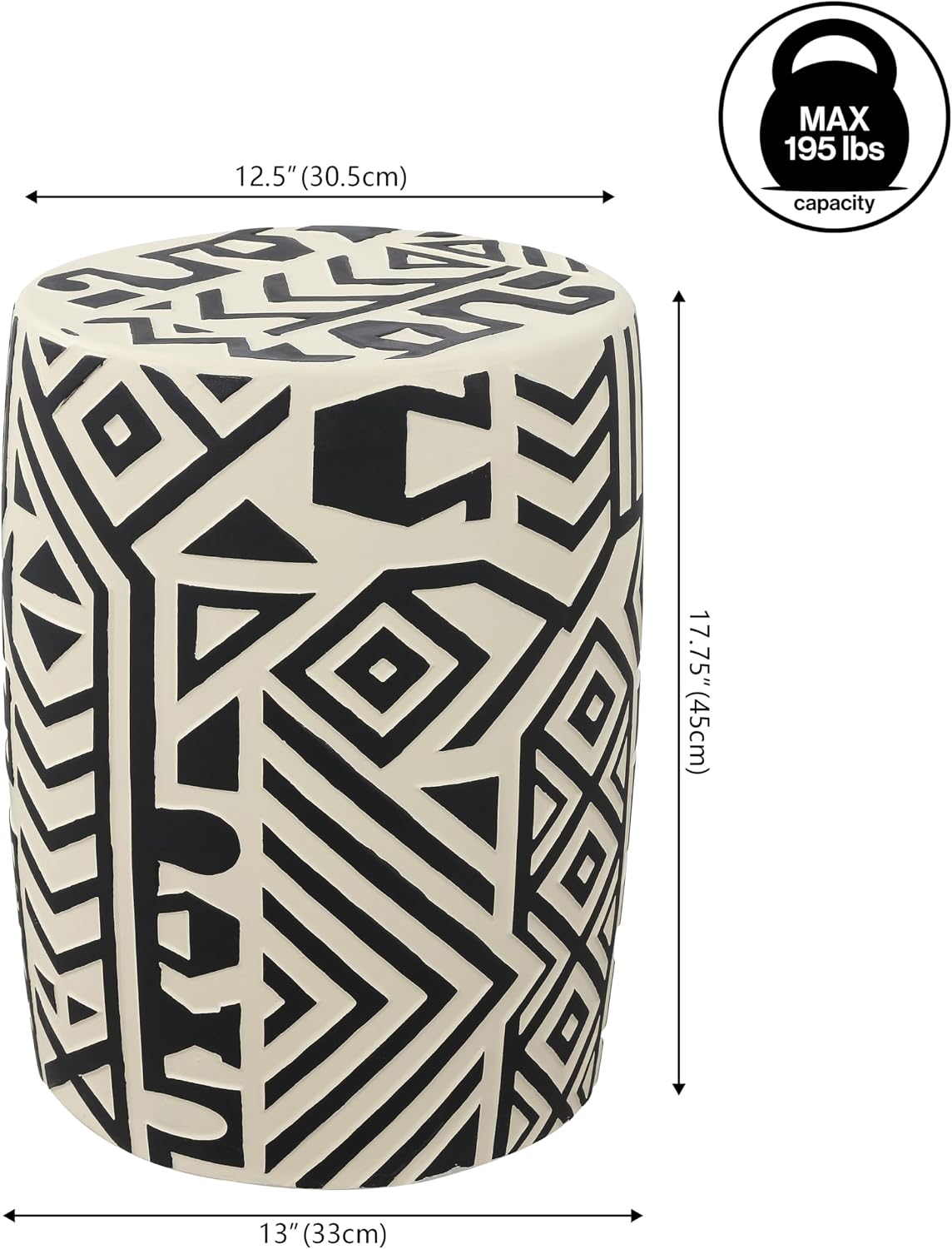 Distressed Geometric Concrete Indoor Outdoor Stool