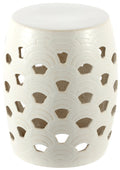 Cream Decorative Ceramic Multi-Use Garden Stool