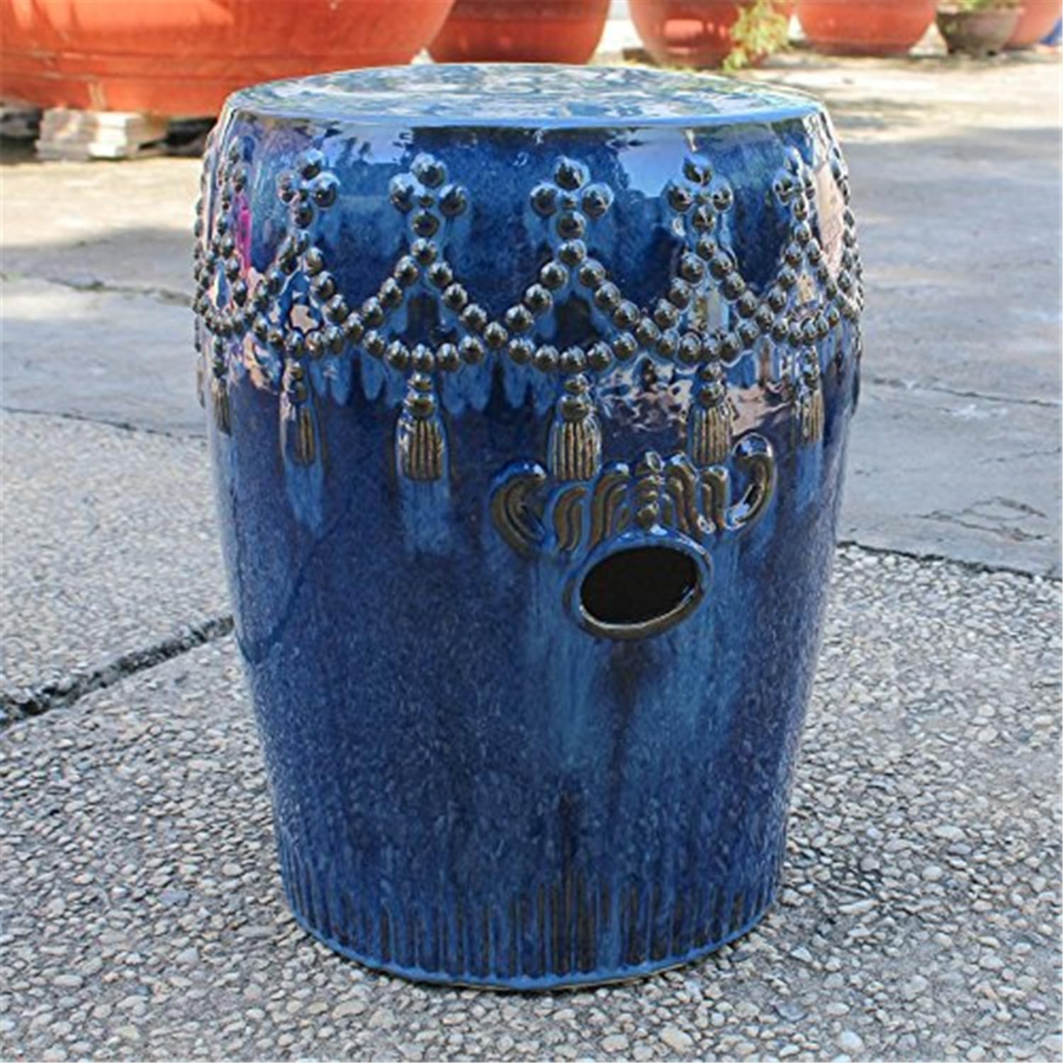 Ceramic Drum Indoor Outdoor Garden Stool