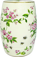 Japanese Sakura Ceramic Drum Decor Stool