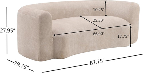 Almond Chenille Curved Cloud Modular Sleeper Sofa