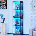 Black LED Motion Sensor Glass Display Cabinet