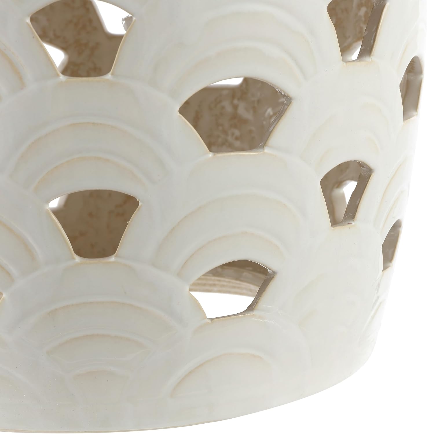 Cream Decorative Ceramic Multi-Use Garden Stool