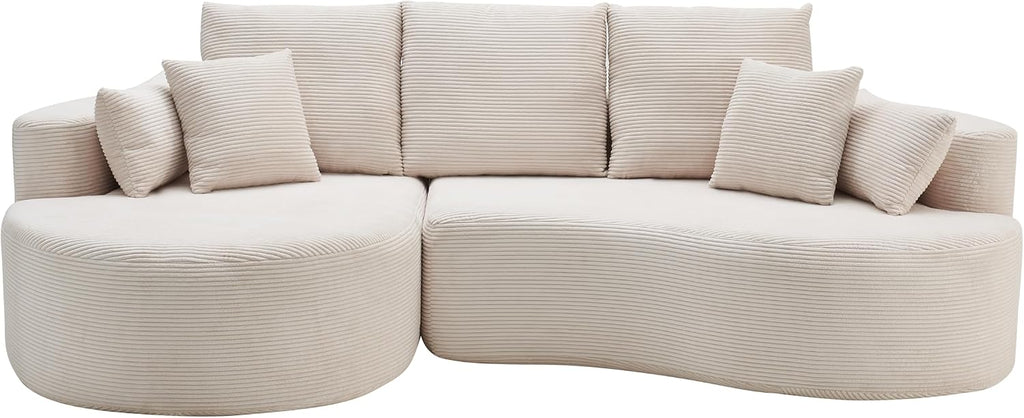 Whitecap Fabric Curved Cloud Modular Sectional Sofa