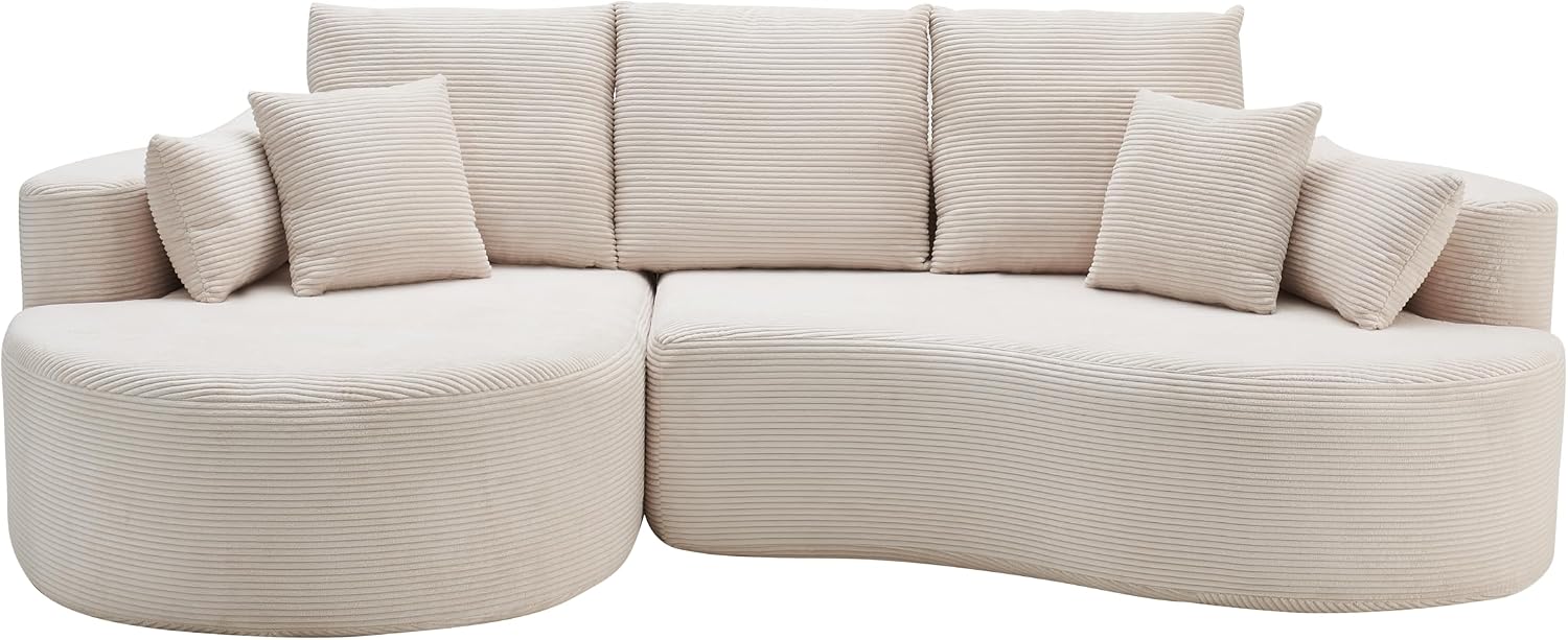 Whitecap Fabric Curved Cloud Modular Sectional Sofa