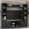Black Wall Unit TV Stand with Bookshelves