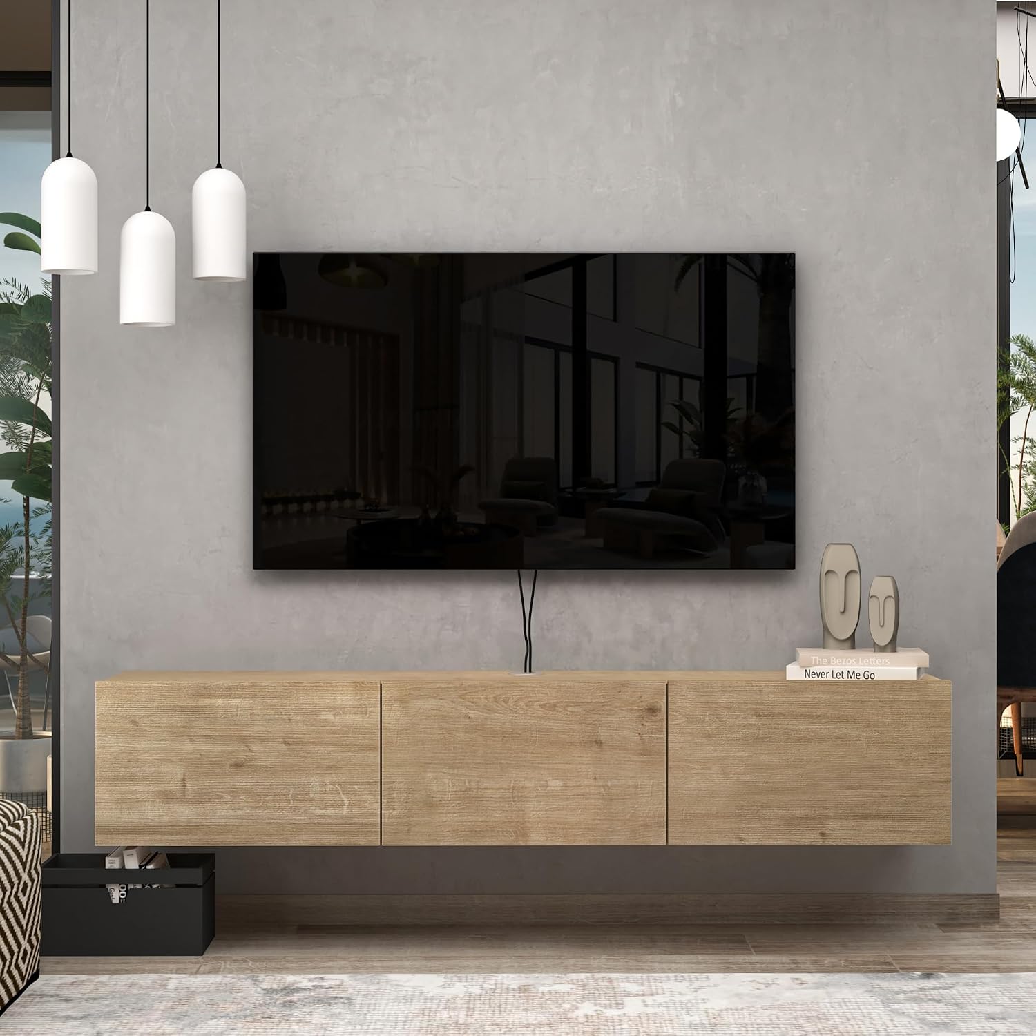 Wall Mount Floating Storage TV Console Stand