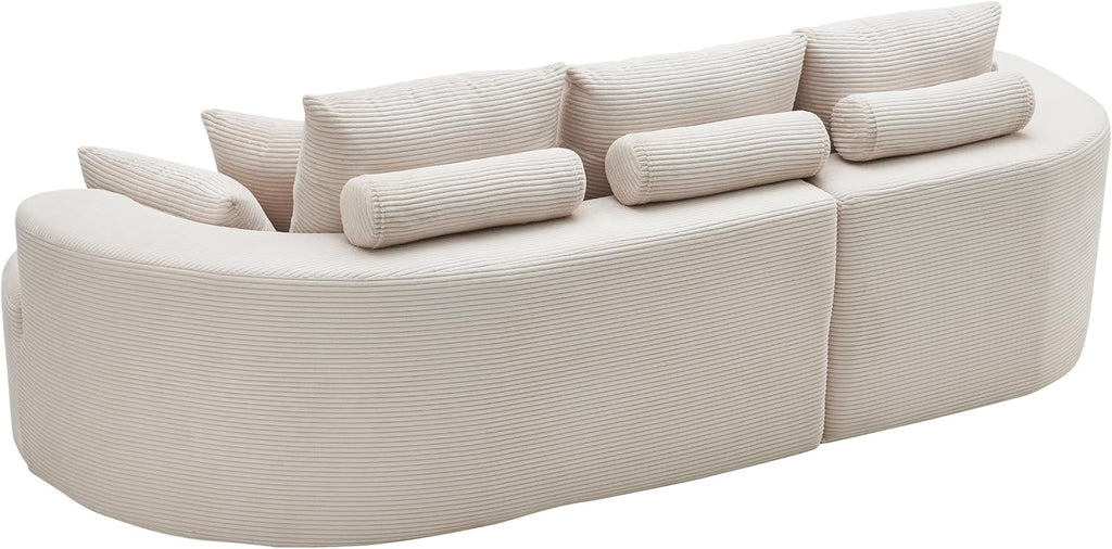 Whitecap Fabric Curved Cloud Modular Sectional Sofa