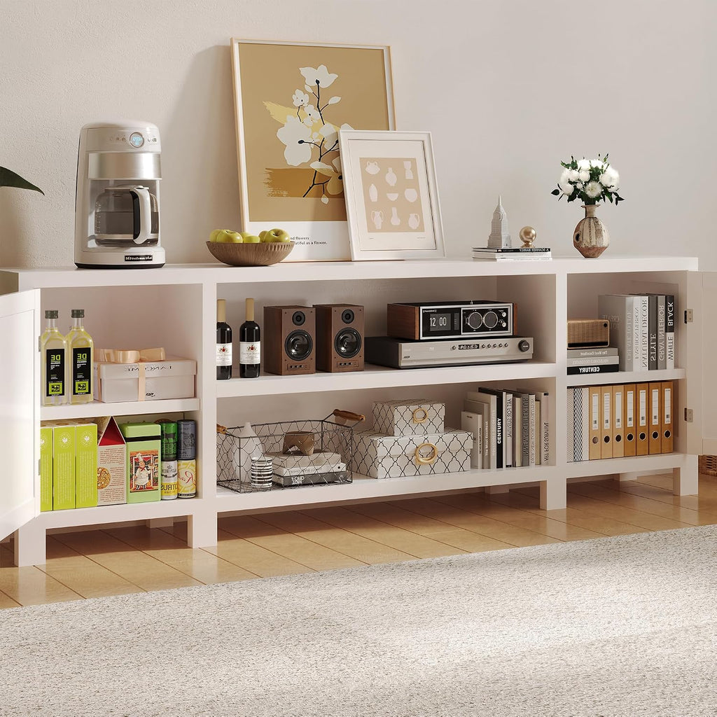 White Power Hub Wall Unit TV Entertainment Center
