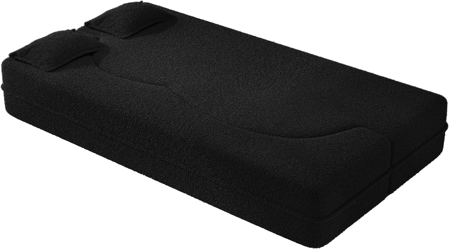 Teddy Fabric Convertible Curved Loveseat Sofa Bed