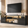 White High Gloss LED Storage TV Console Stand