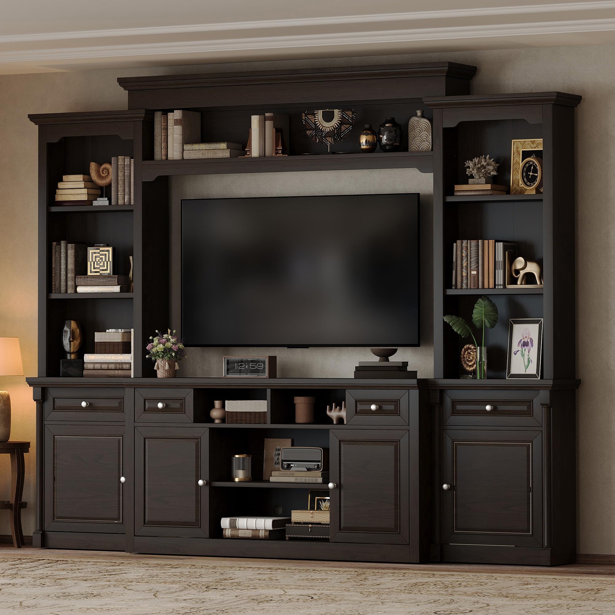 White Multi Storage Wall Unit TV Entertainment Center