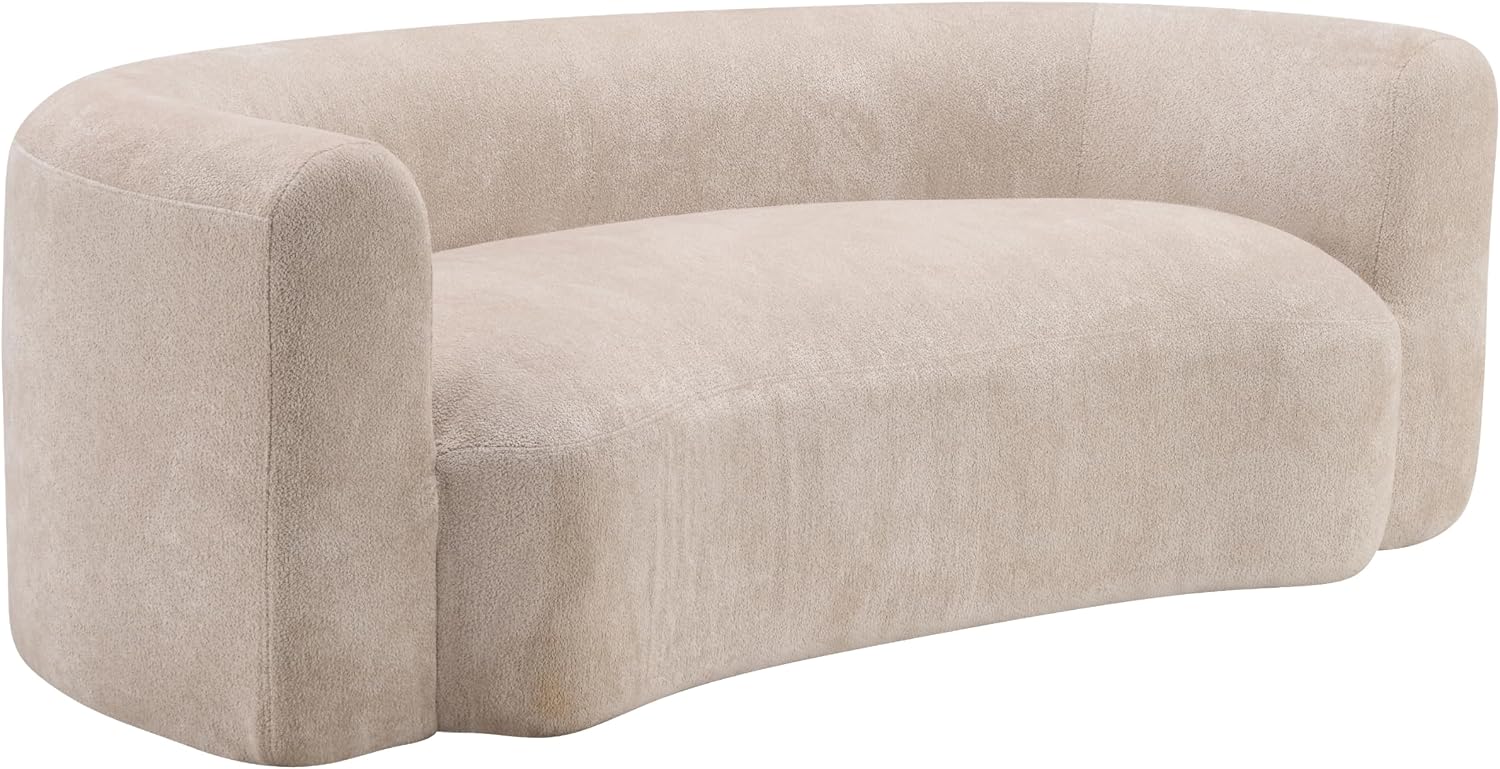 Almond Chenille Curved Cloud Modular Sleeper Sofa