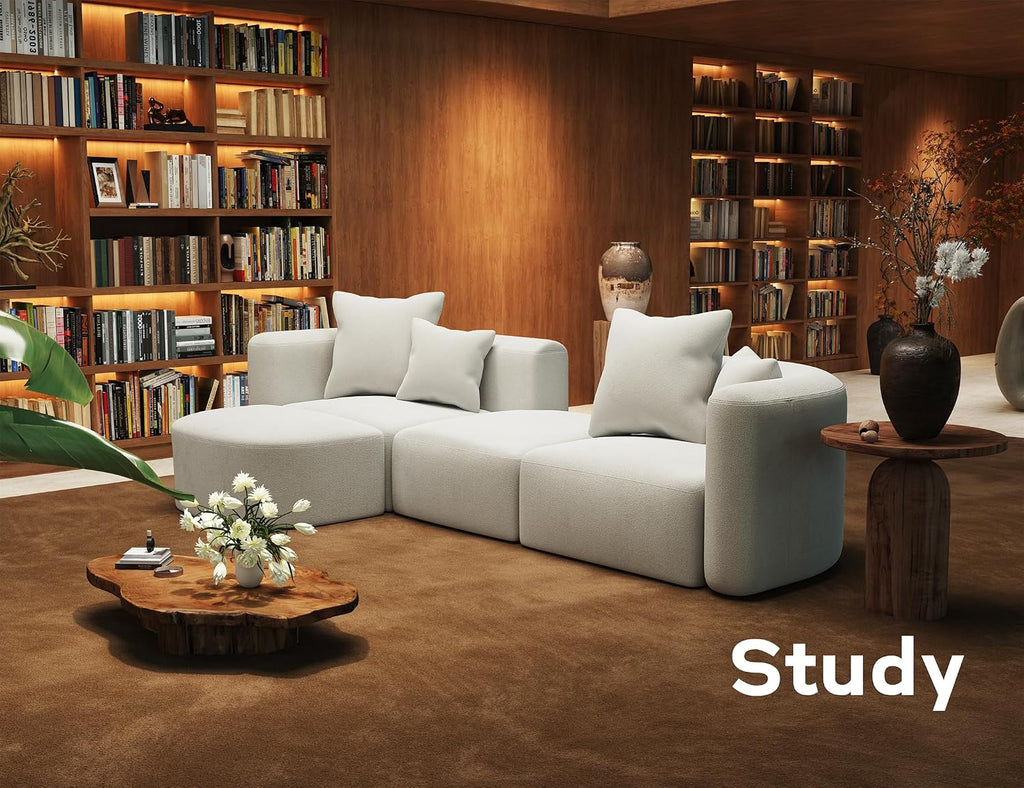 Curved Boneless Modular Sofa with Ottoman