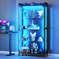 Black Industrial Mesh LED Glass Display Cabinet