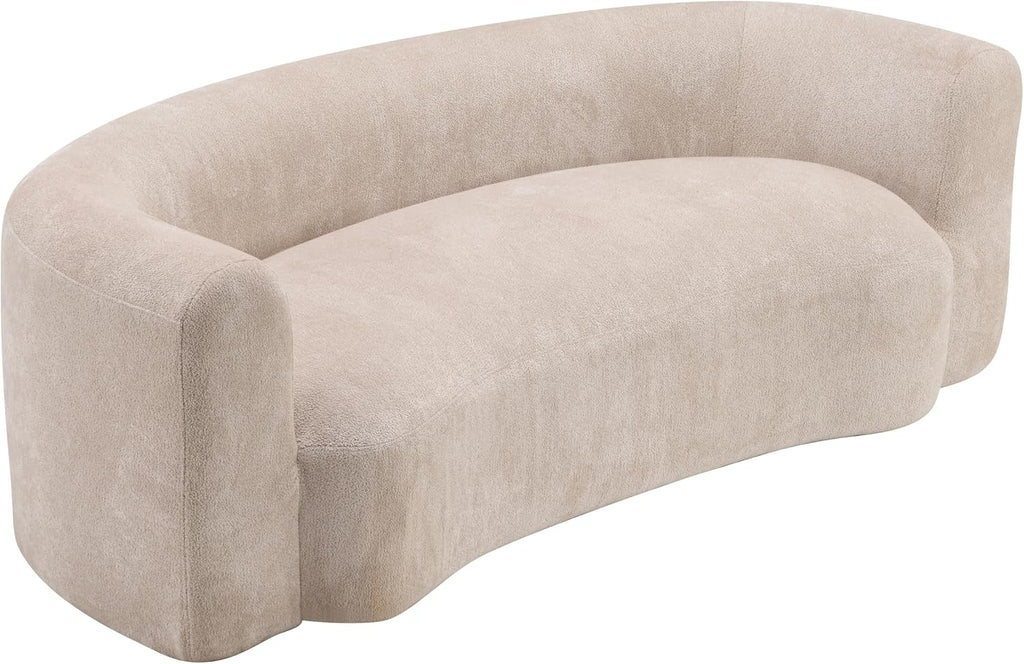 Almond Chenille Curved Cloud Modular Sleeper Sofa