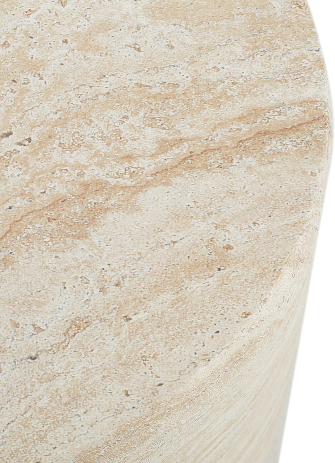 Travertine Lightweight Concrete Round Garden Stool