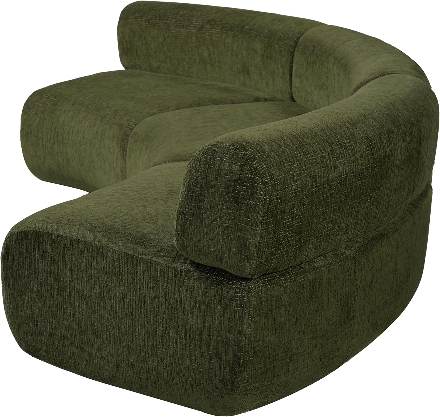 Green Compressed Foam Curved Cloud Modular Sofa