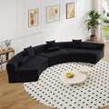 Orange Chenille Curved Modular Cloud Sectional Sofa
