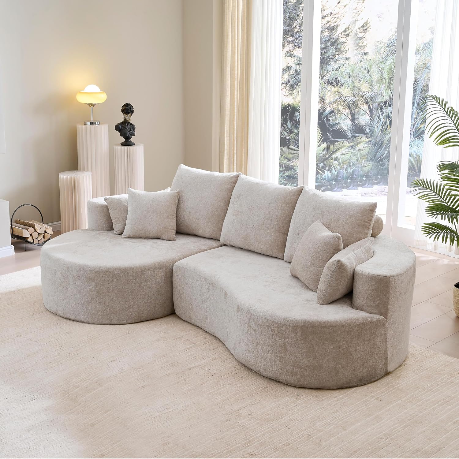 Whitecap Fabric Curved Cloud Modular Sectional Sofa