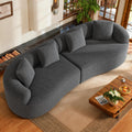 Black Boneless Deep Seat Curved Cloud Modular Sofa
