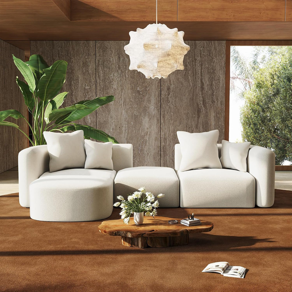 Curved Boneless Modular Sofa with Ottoman