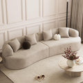Light Brown Chenille Curved Cloud Modular Sofa