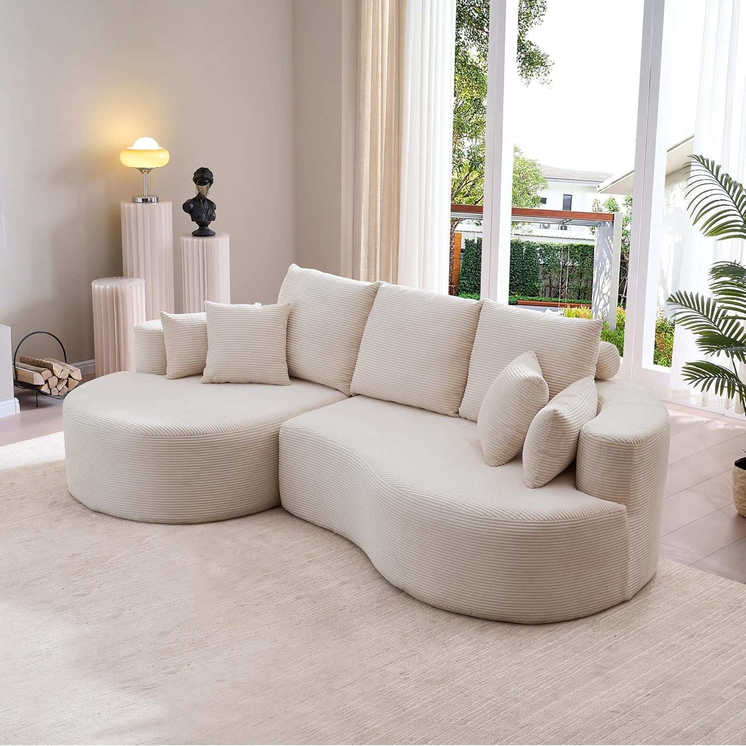 Whitecap Fabric Curved Cloud Modular Sectional Sofa