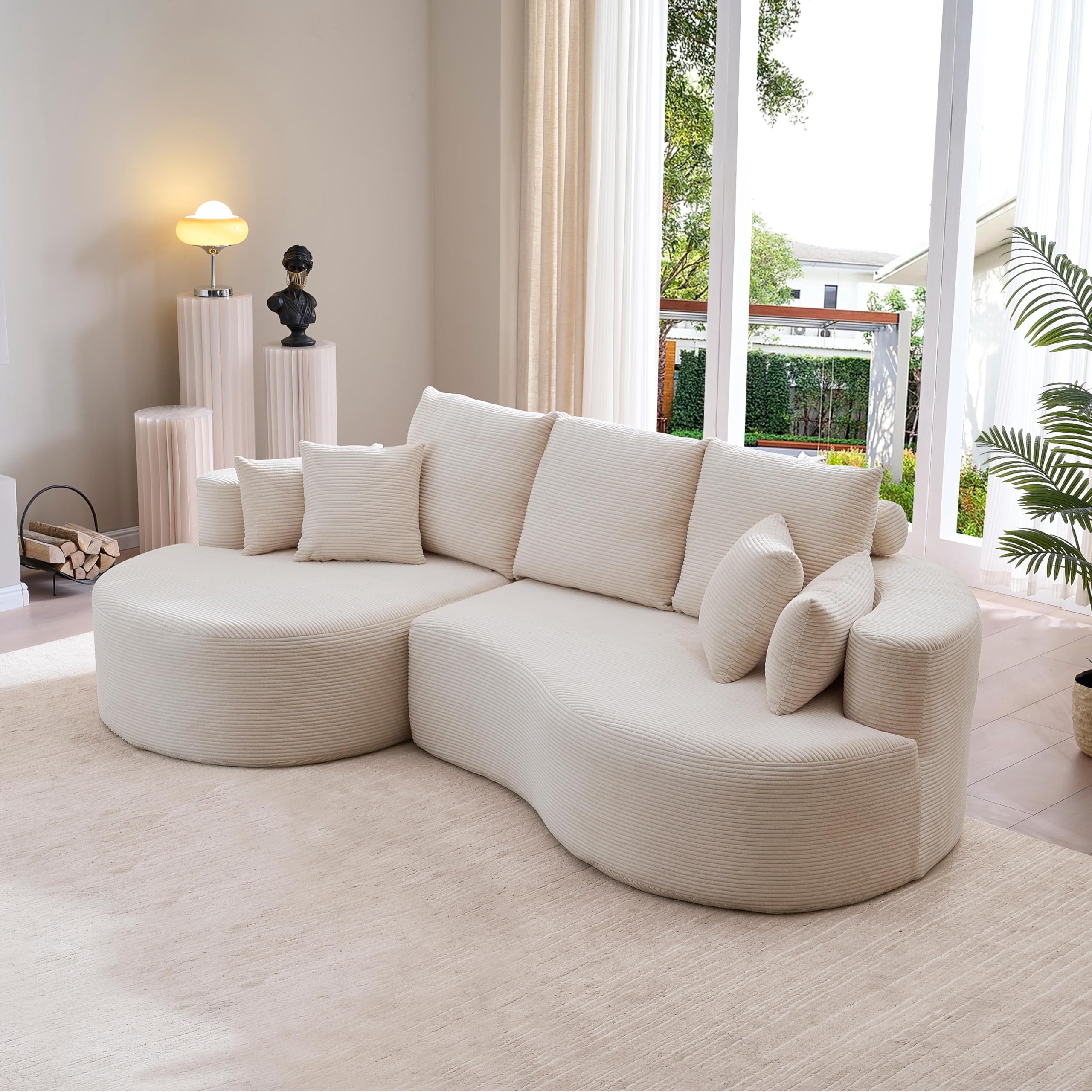 Whitecap Fabric Curved Cloud Modular Sectional Sofa