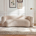 Almond Chenille Curved Cloud Modular Sleeper Sofa